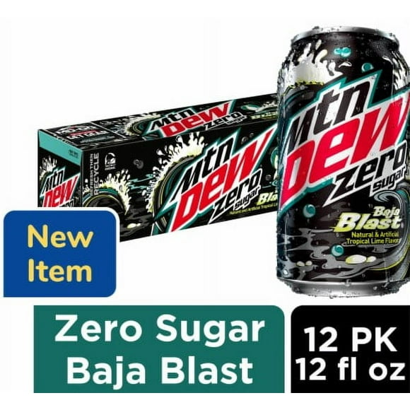 Mountain Dew Baja Blast Zero Sugar Baja Blast Soda Cans 12 pk / 12 oz