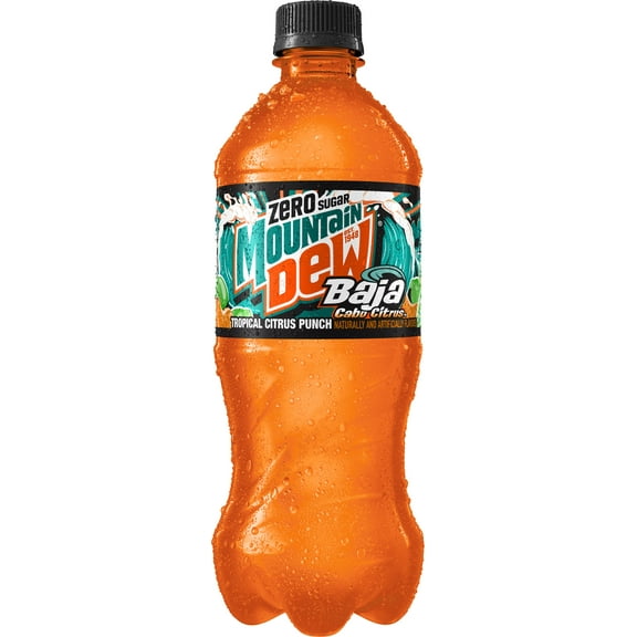 Mountain Dew Zero Sugar Baja Blast Citrus Soda, 20 fl oz Bottle