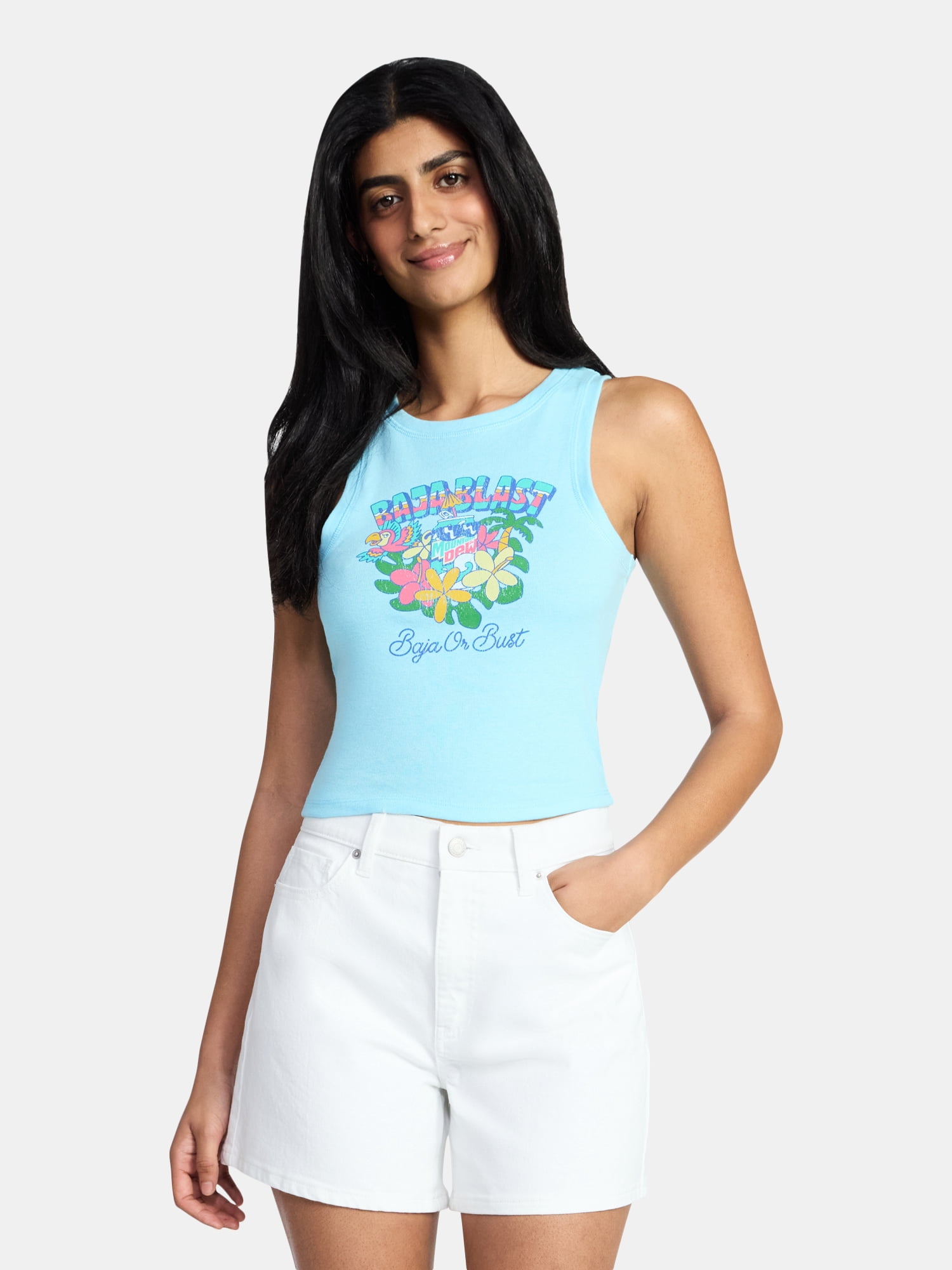 Mountain Dew Baja Blast Women's Graphic Tank Top, Sizes XXS-XXL