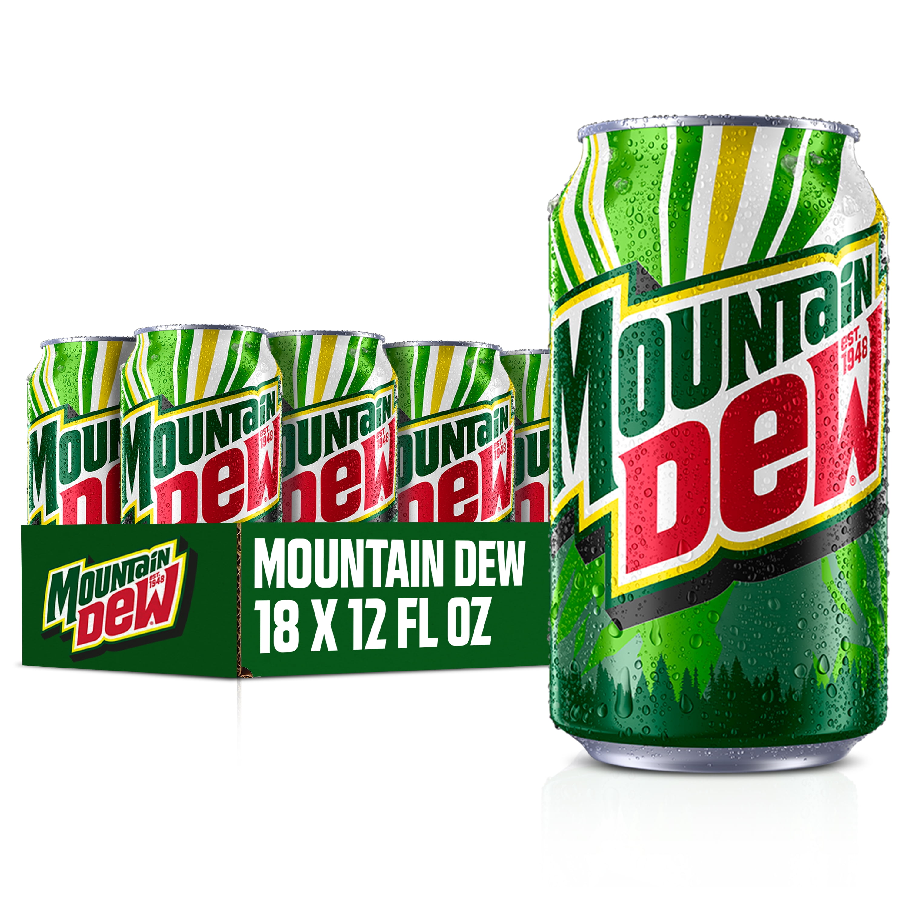 Mountain Dew Citrus Soda Pop, 12 fl oz, 18 Pack Cans - Walmart.com