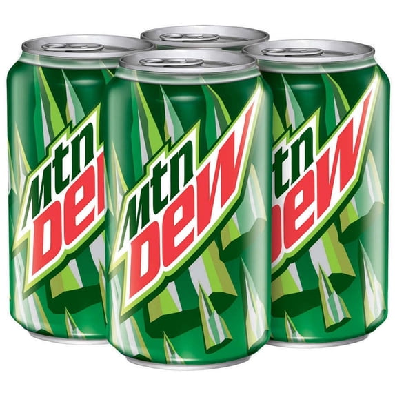 Mountain Dew Citrus Soda Pop, 12 fl oz 4 Pack Cans