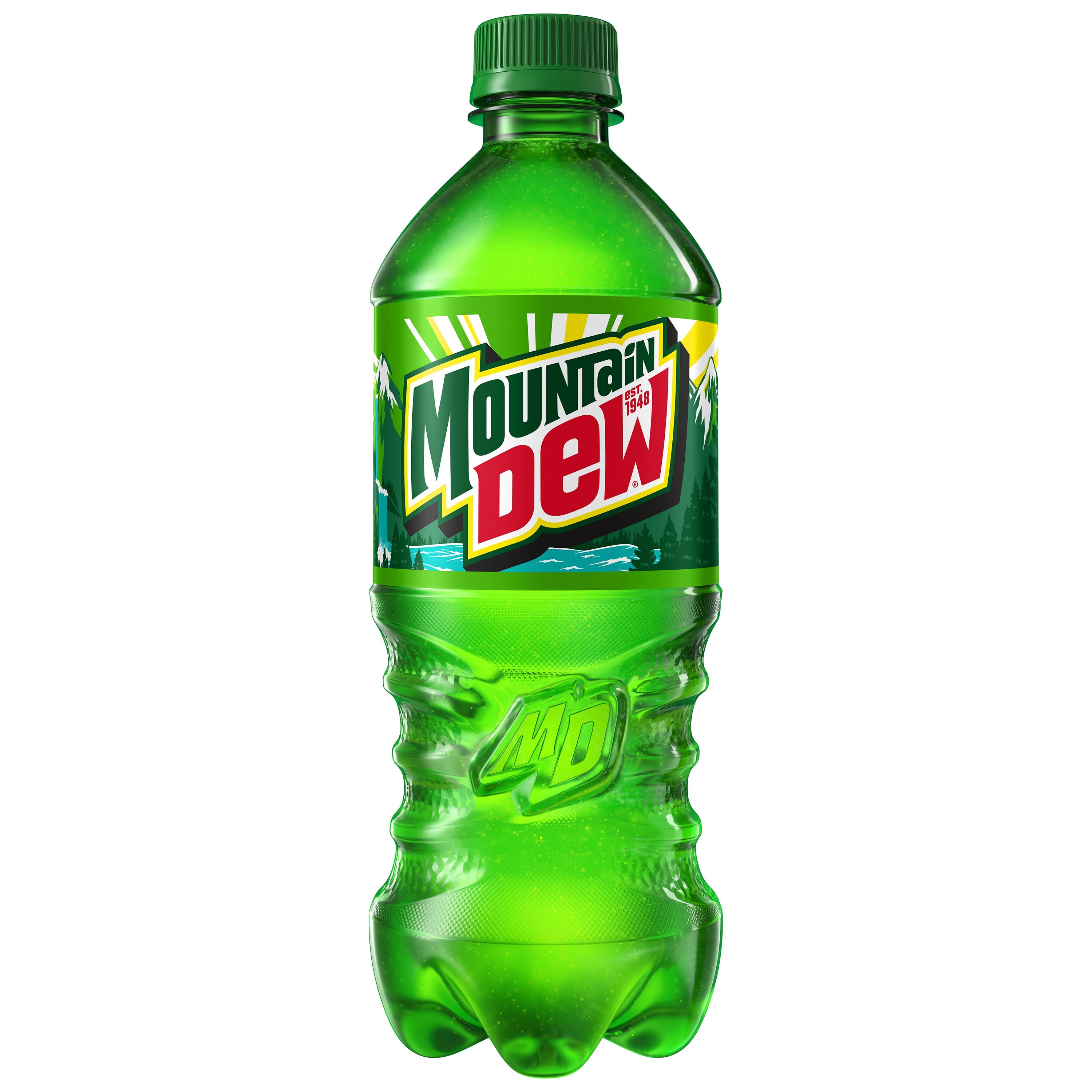 Mountain Dew Citrus Soda Pop, 20 fl oz Bottle, Allergens Not Contained