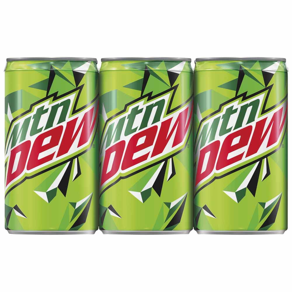 Mountain Dew Citrus Soda Pop, 7.5 fl oz, 6 Pack Mini Cans, Allergens Not Contained