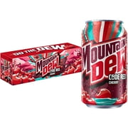Mountain Dew Code Red Cherry Flavored Soda Pop, 12 fl oz, 12 Pack Cans