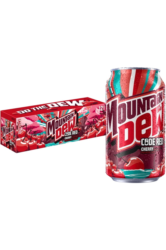 Code Red Cherry Flavored Soda Pop, 12 fl oz, 12 Pack Cans