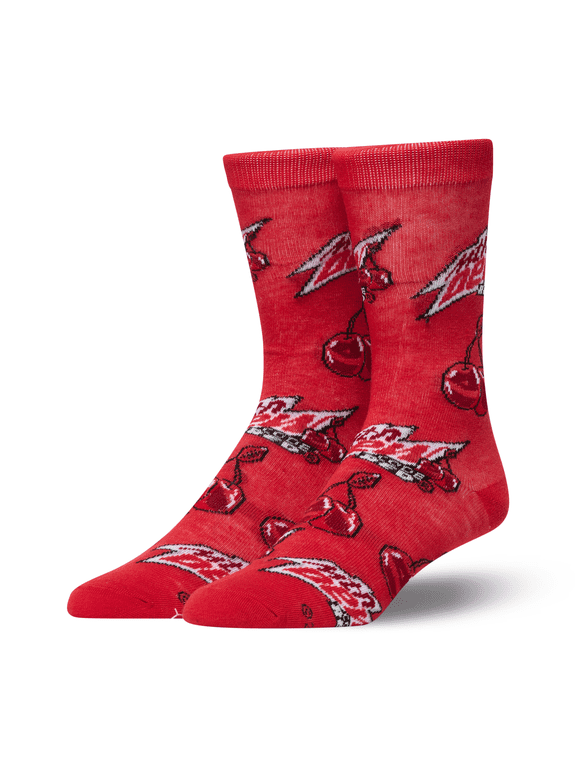 – Mountain Dew Code Red Unisex Crew Socks Large – Fun Soda Graphic, Comfortable All-Day