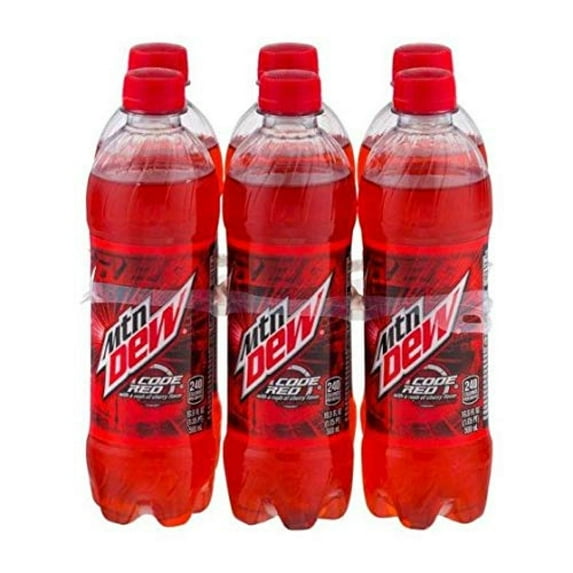 Mountain Dew Code Red Soda, 16.9 oz bottle (6 count)