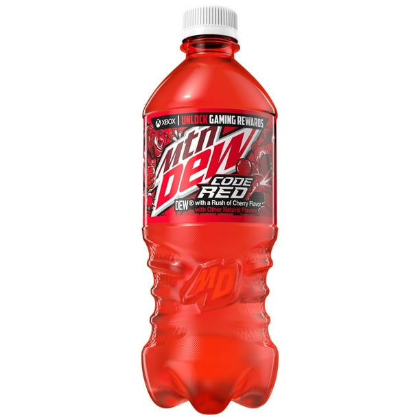 Mountain Dew Code Red Cherry Soda Pop, 20 fl oz Bottle - Walmart ...
