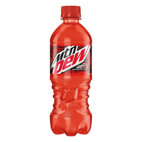 Mountain Dew Code Red Soda 20oz Bottles, Quantity of 24