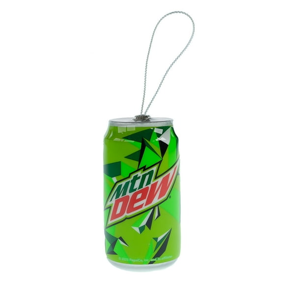 Mountain Dew Decoupage Holiday Ornament, 4 inches Tall, Molded Plastic, Green, Novelty Ornament