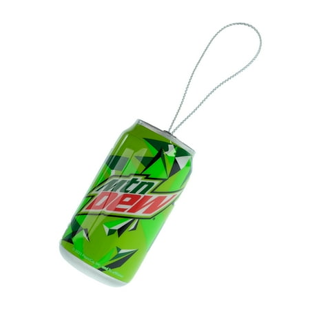 Mountain Dew Decoupage Holiday Ornament, 4 inches Tall, Molded Plastic, Green, Novelty Ornament, By Ruz