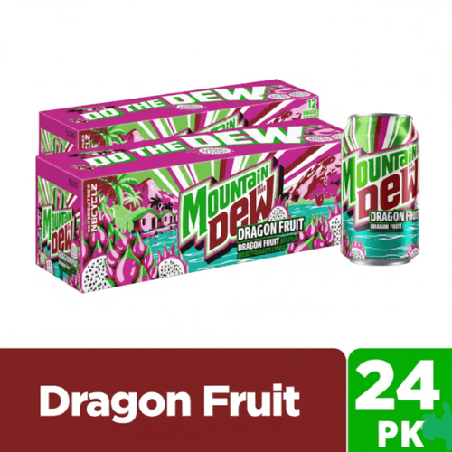 Mountain Dew Dragon Fruit Soda, 12 fl oz Cans, 24 Pack**