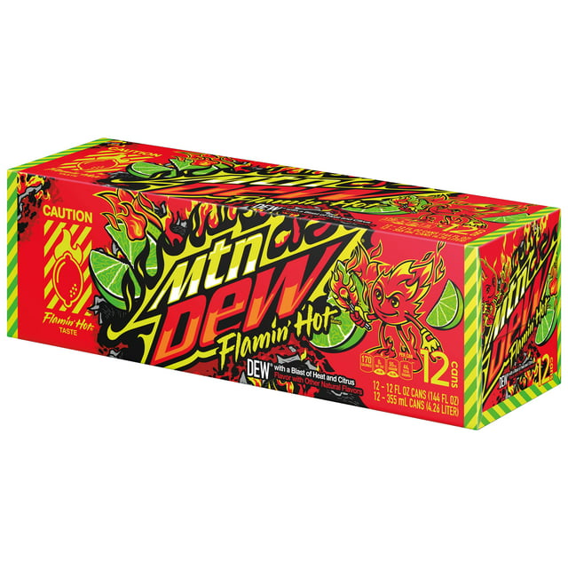 Mountain Dew Flamin' Hot,12 fl oz Can, 12 pack