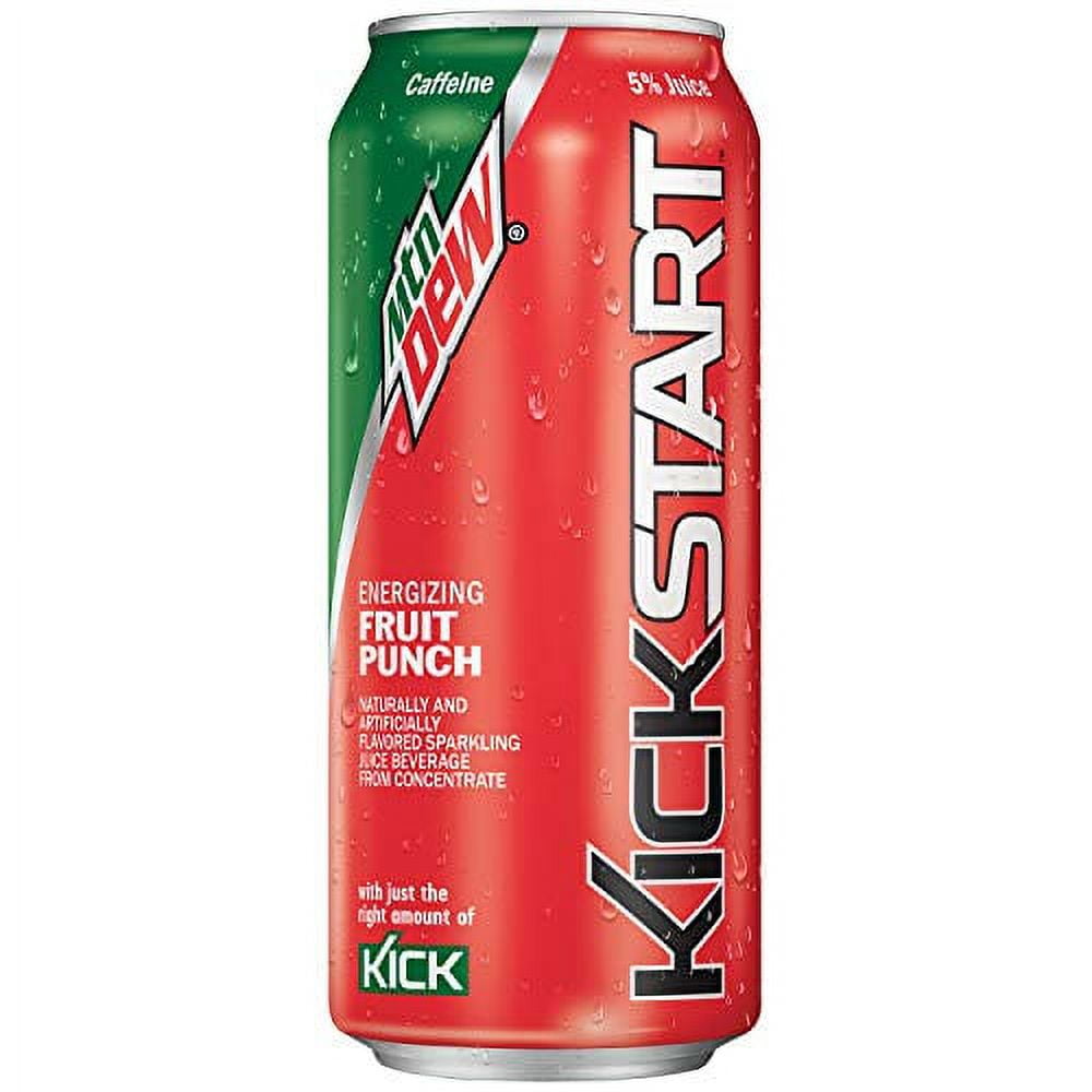 Mountain Dew Kickstart, Fruit Punch, 16 Fl Oz (12 Count)