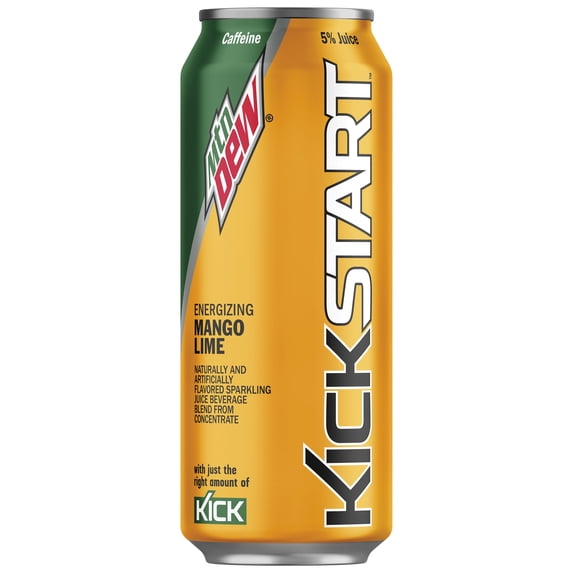 Mountain Dew Kickstart Mango Lime Energizing Juice 16 fl oz Can