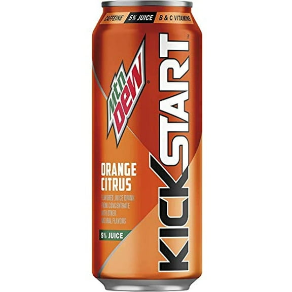 Mountain Dew Kickstart - Orange Citrus 16 Ounces (Pack of 12)
