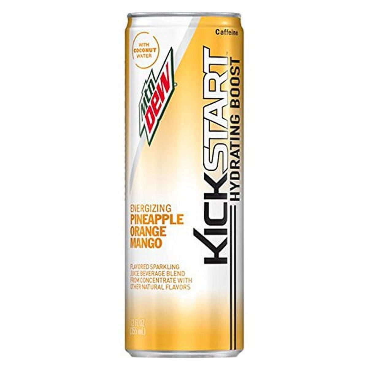 Mountain Dew Kickstart Pineapple Orange Mango 12 Oz Cans Pack of 12