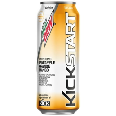 Mountain Dew Kickstart Pineapple Orange & Mango Soda Pop, 16 fl oz, Can