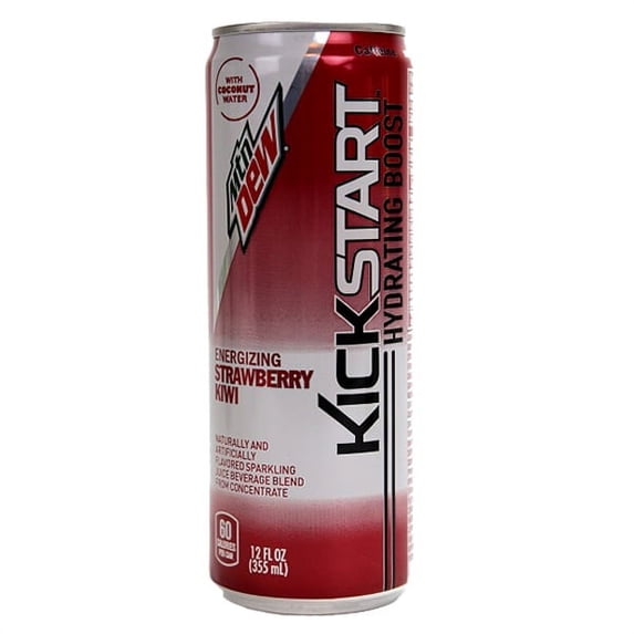 Mountain Dew Kickstart Strawberry Kiwi 12 Oz Cans Pack of 12