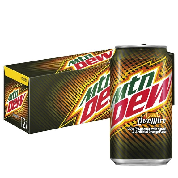 Mountain Dew Live Wire Orange Soda Pop, 12 fl oz, 12 Pack Cans