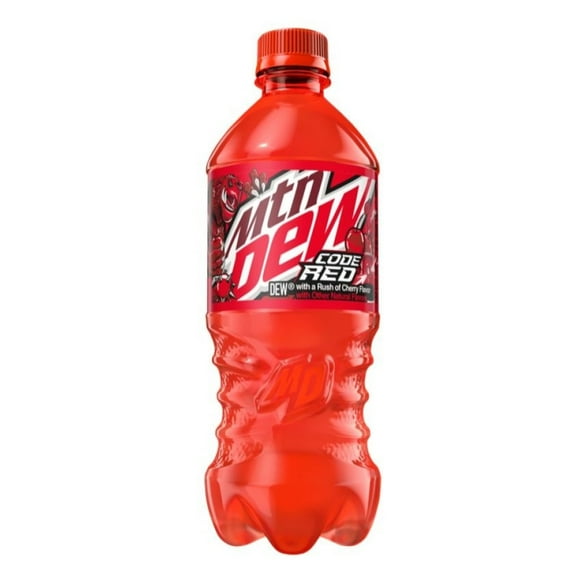 Mountain Dew MTN DEW Code Red Cherry Soda Beverage 20 oz., 1 Single Bottle