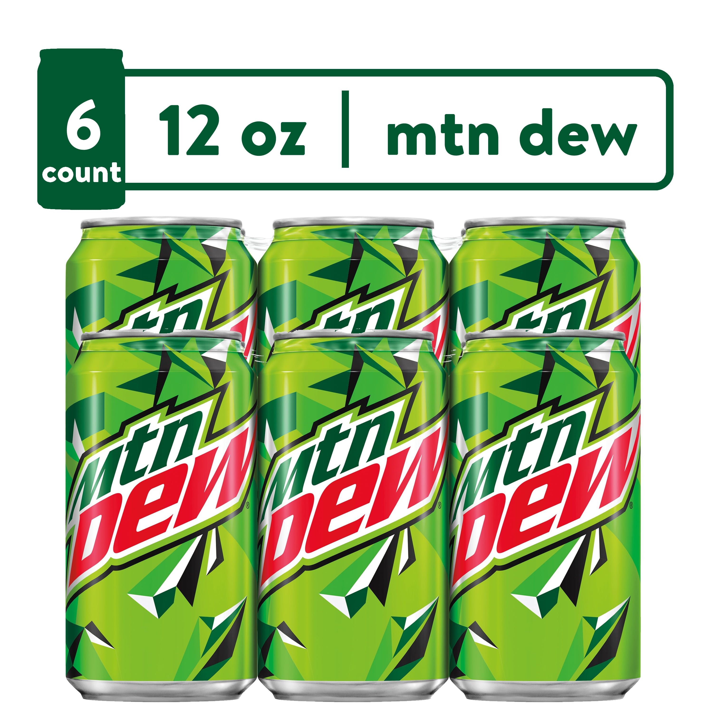 Mountain Dew Original Soda Pop, 12 fl oz, 6 Pack Cans - Walmart.com
