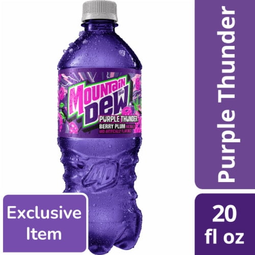 Mountain Dew Purple Thunder Soda Bottle 20 oz
