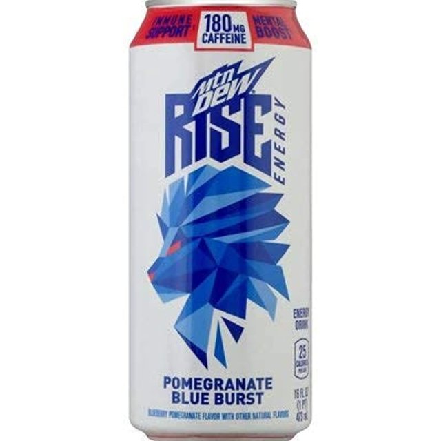 Mountain Dew Rise Energy Drink, Pomegranate Blue Burst, 16 Ounce (Pack