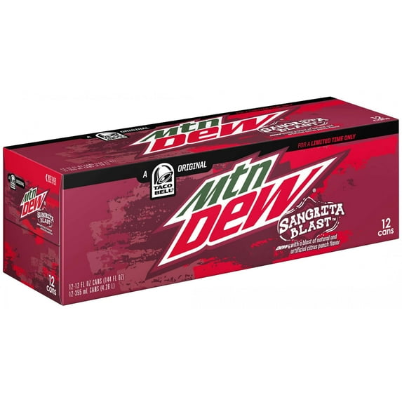 Mountain Dew Sangrita Blast Citrus Punch Soda Pop, 12 fl oz 12 Pack Cans