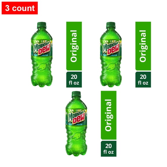 Mountain Dew Soda Bottle 20 fl oz - 3 count