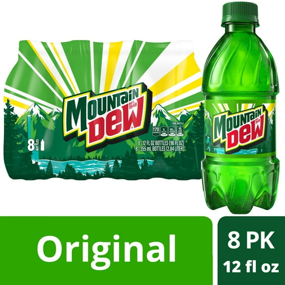 Mountain Dew Soda Bottles 8 CT / 12 fl oz - Pack of 1
