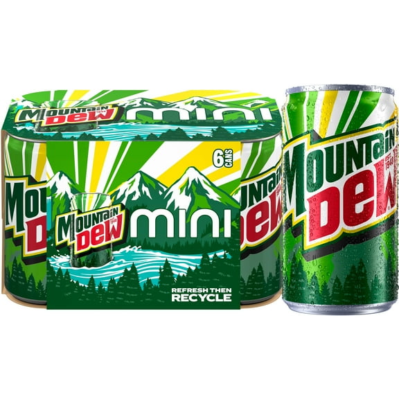 Mountain Dew Soda Citrus Pop, 7.5 fl oz 6 Pack, Paperboard, Allergens not contained