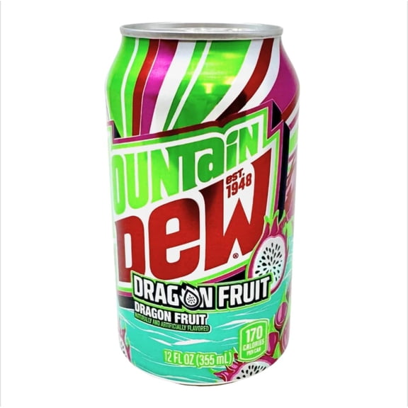 Mountain Dew Soda Dragon Fruit 12 fl oz, 6 cans