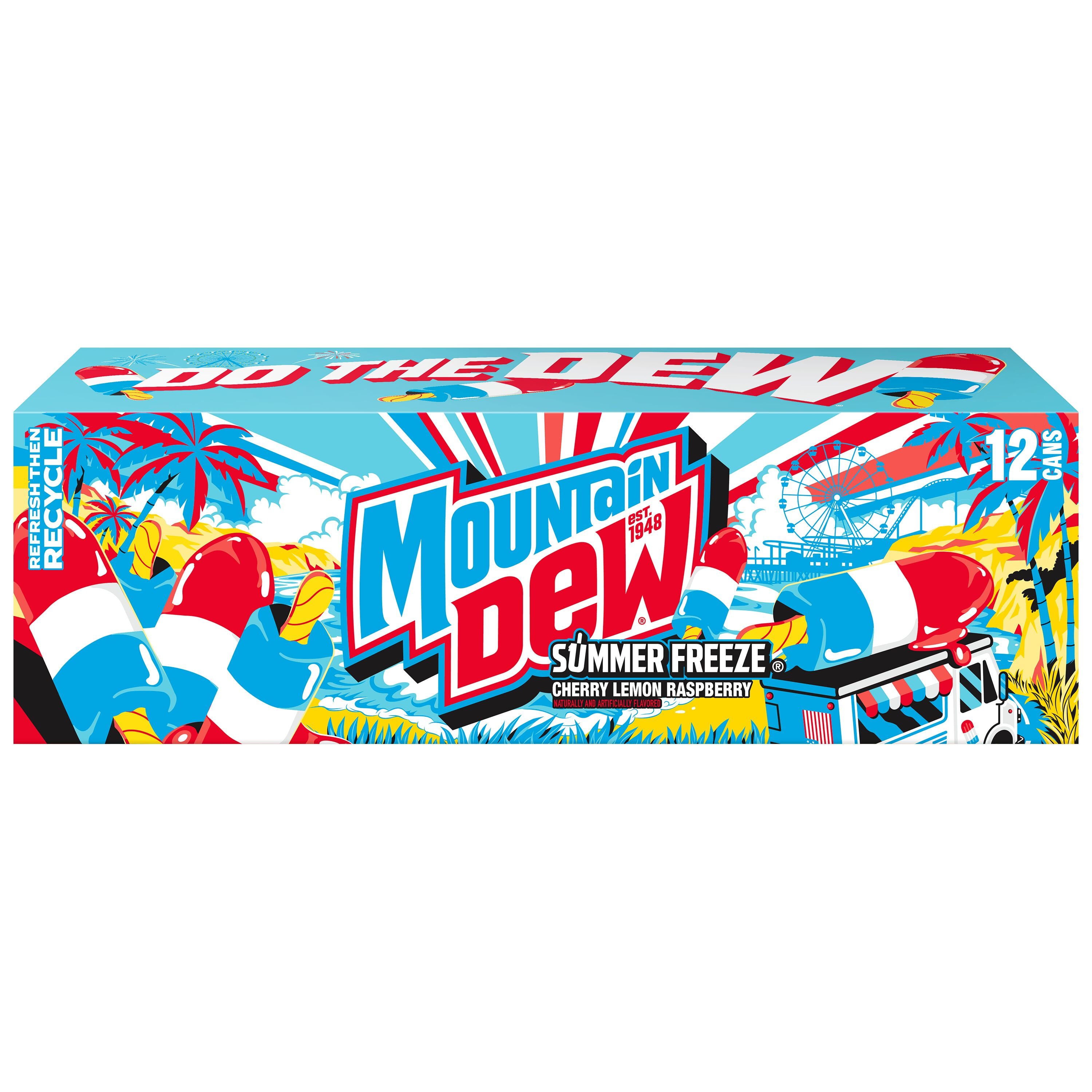 Mountain Dew Soda Pop Summer Freeze 12 fl oz, 12 Pack Cans