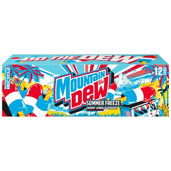 Mountain Dew Soda Pop Summer Freeze 12 fl oz, 12 Pack Cans