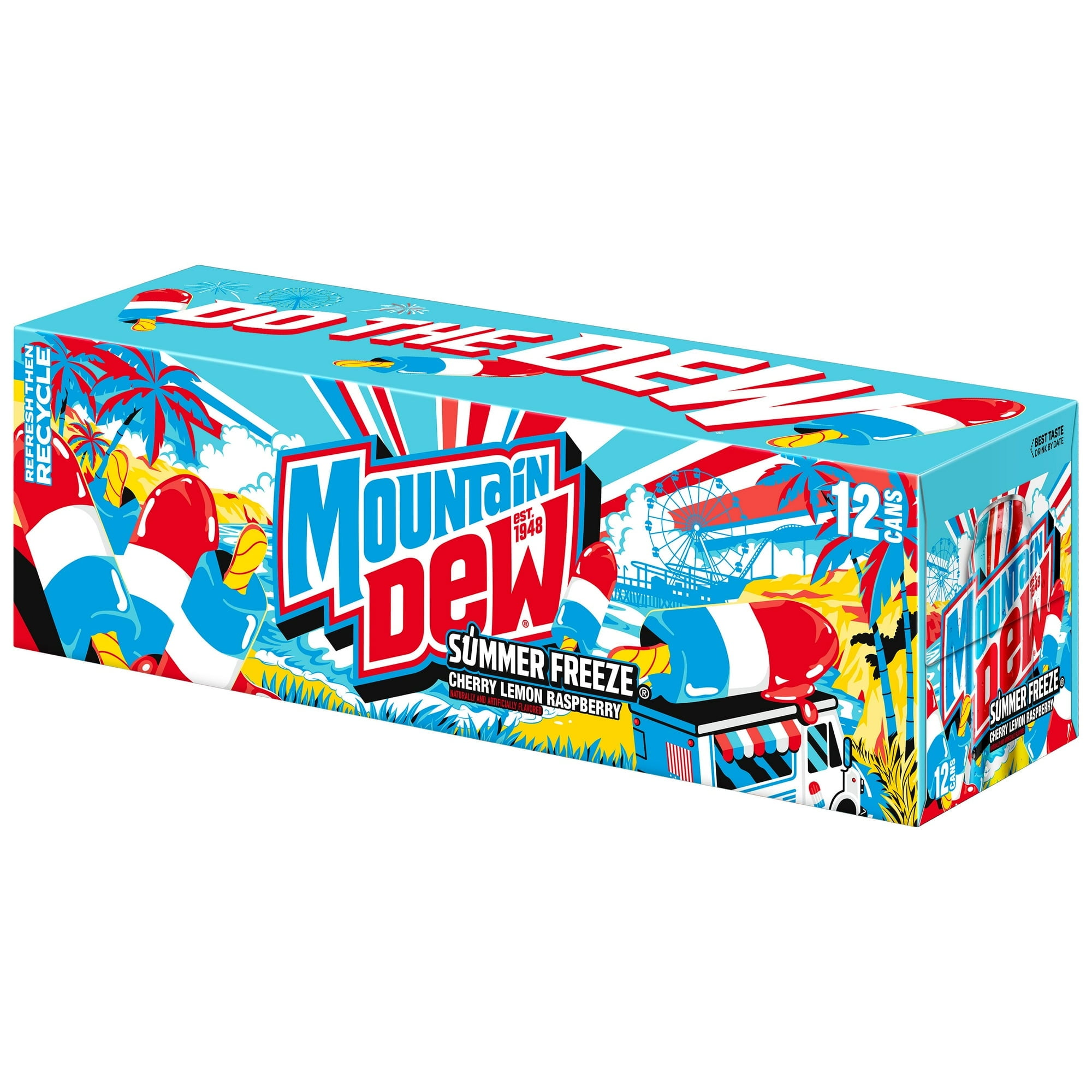 Mountain Dew Soda Pop Summer Freeze 12 fl oz, 12 Pack Cans