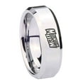 thumbnail image 1 of Tungsten Mountain Dew 8mm Gray Polished Beveled Edges Men's Ring, 1 of 1