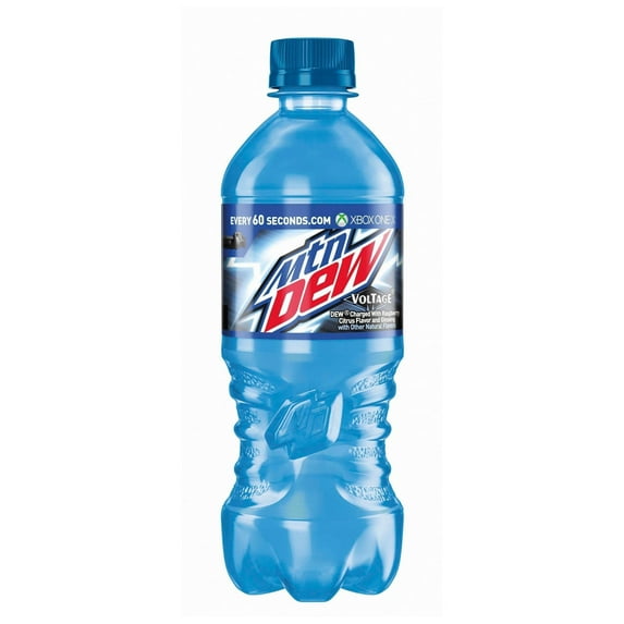 Mountain Dew Voltage Soda Pop 20oz Bottles, Quantity of 16
