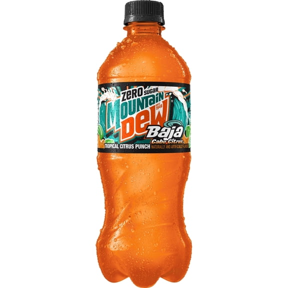 Mountain Dew Zero Baja Cabo Citrus, 20 Oz Bottle -24-Pack