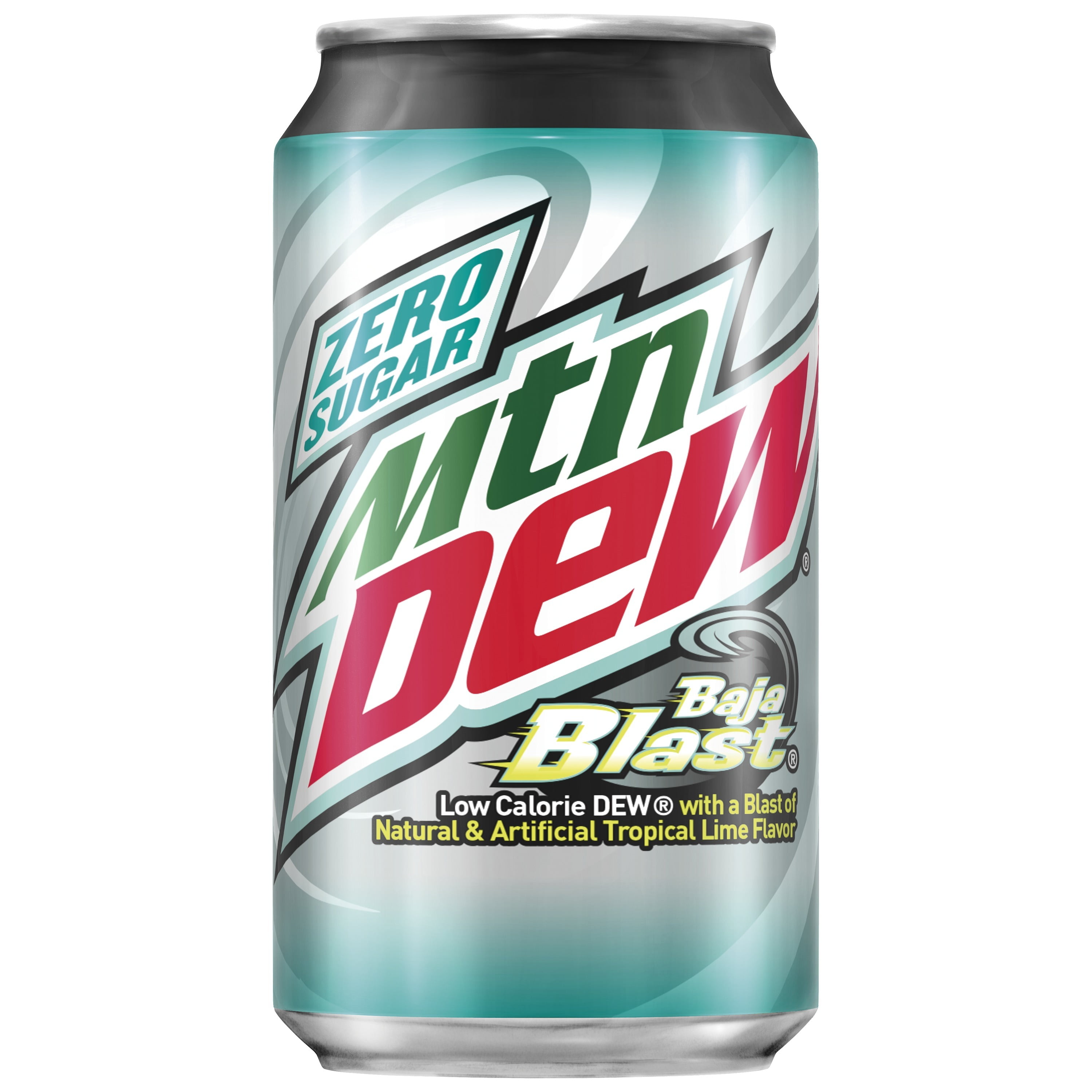 Mountain Dew Zero Sugar Baja Blast Tropical Lime Soda Pop 12 fl oz
