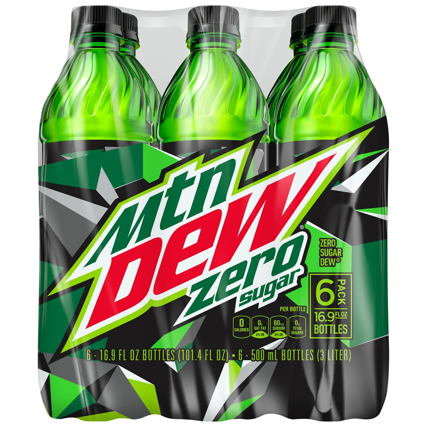 Mountain Dew Zero Sugar Citrus Soda Pop, 16.9 fl o