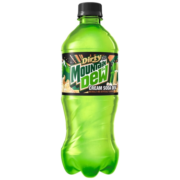 Mountain Dew Zero Sugar Dirty Cream Soda, 20 Oz Bottle -24-pack