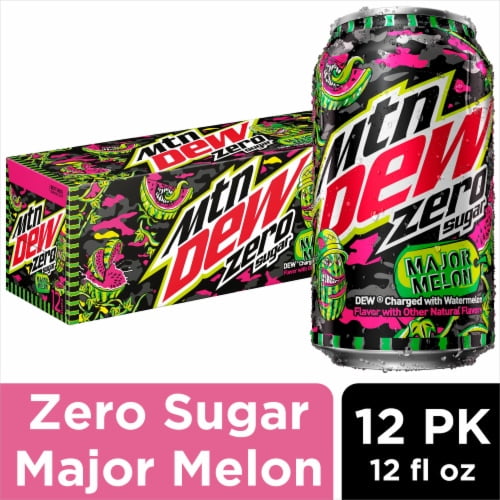 Mountain Dew Zero Sugar Major Melon Soda Cans 12 fl oz 12 pk