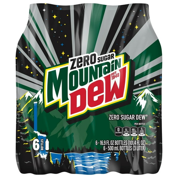 Mountain Dew Zero Sugar Soda 16.9 oz Bottles - 6 pk (Pack of 1)