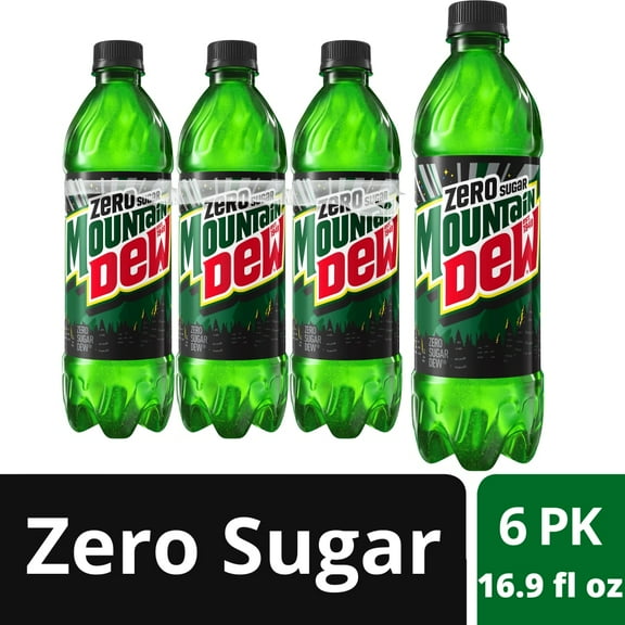 Mountain Dew Zero Sugar Soda Bottles 6 CT / 16.9 fl oz - Pack of 1