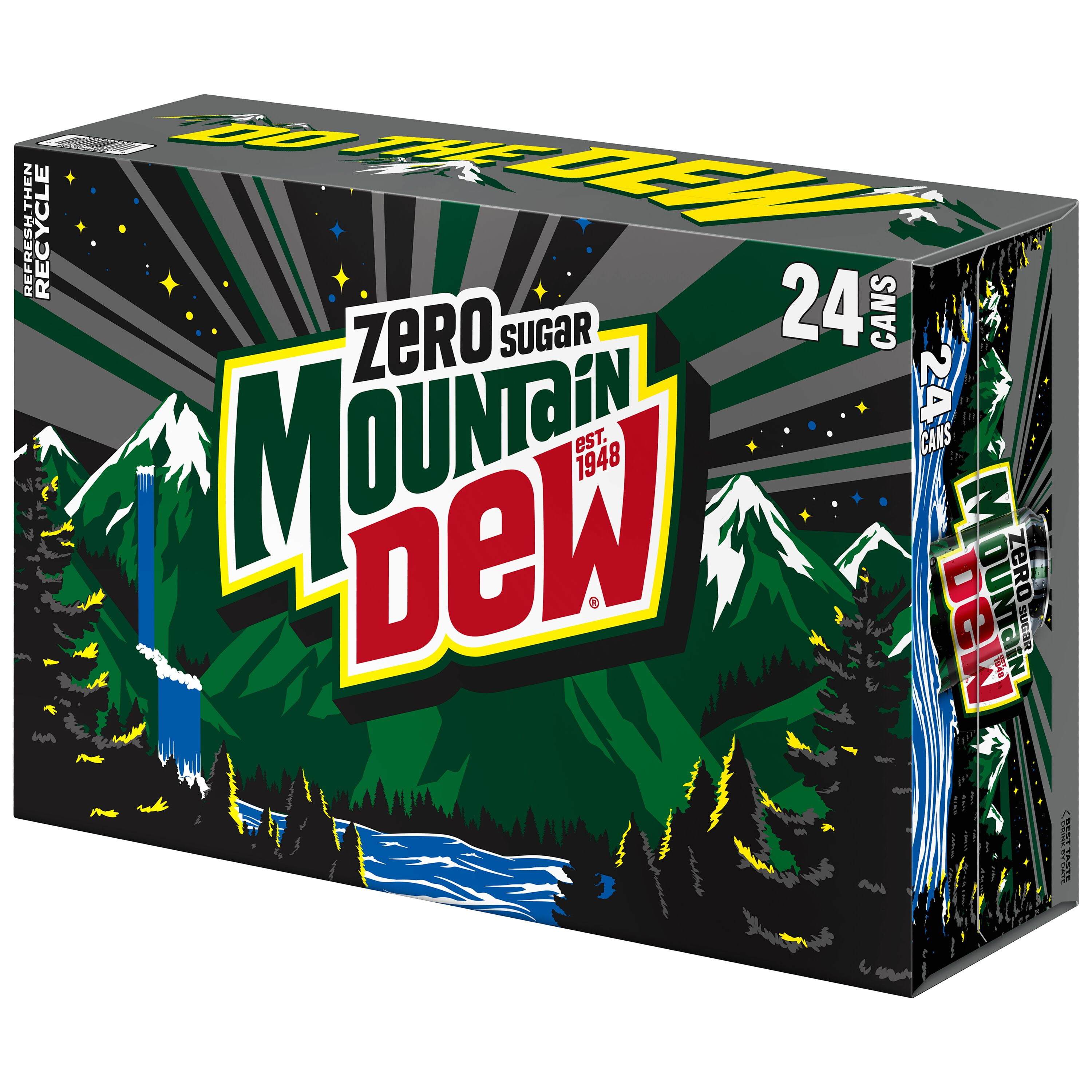 Mountain Dew Zero Sugar Soda Pop, 12 fl oz, 24 Pack Cans