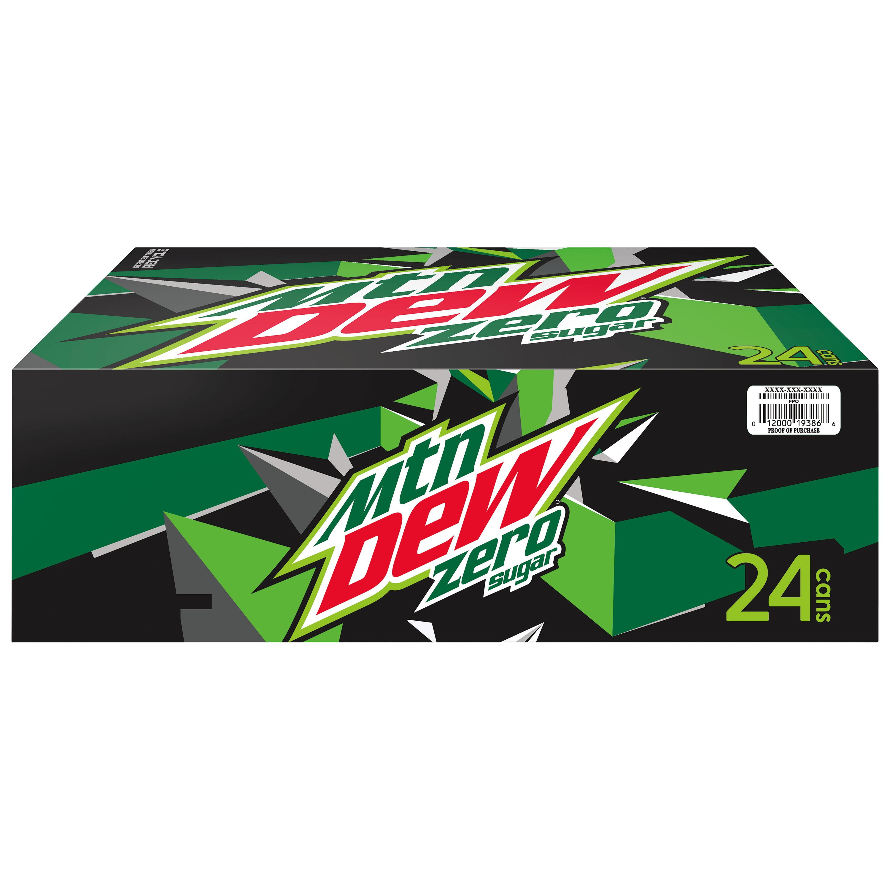 DTM・DAW ZERO Mountain Dew Zero Sugar Soda Pop 12 fl oz 24 Pack Cans