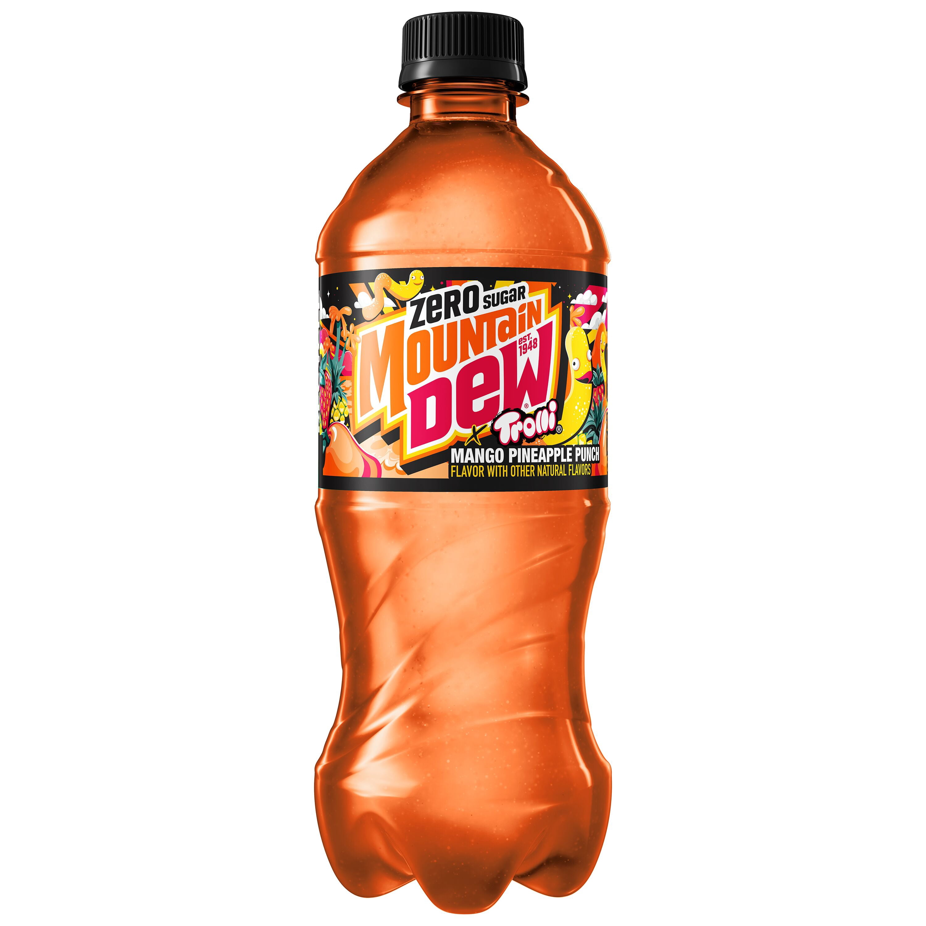 Mountain Dew x Trolli Mango Pineapple Punch Zero Sugar 20 fl oz, 1ct Bottle