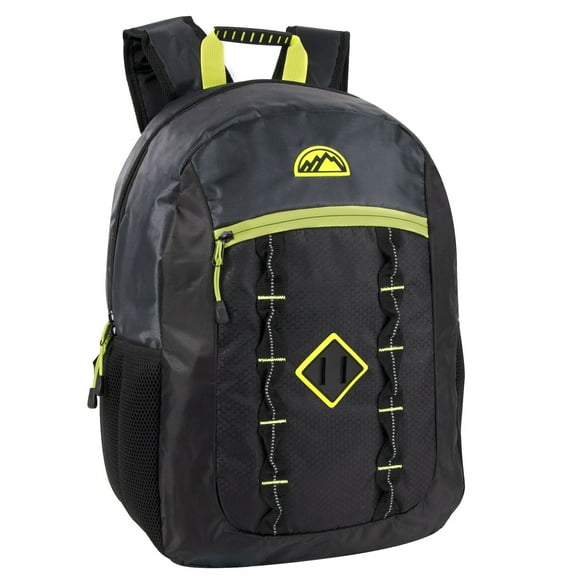 Mountain Edge 17 Inch Backpack with Dual Zipper Closure, Side Mesh Pockets and Rubber Grip Handle