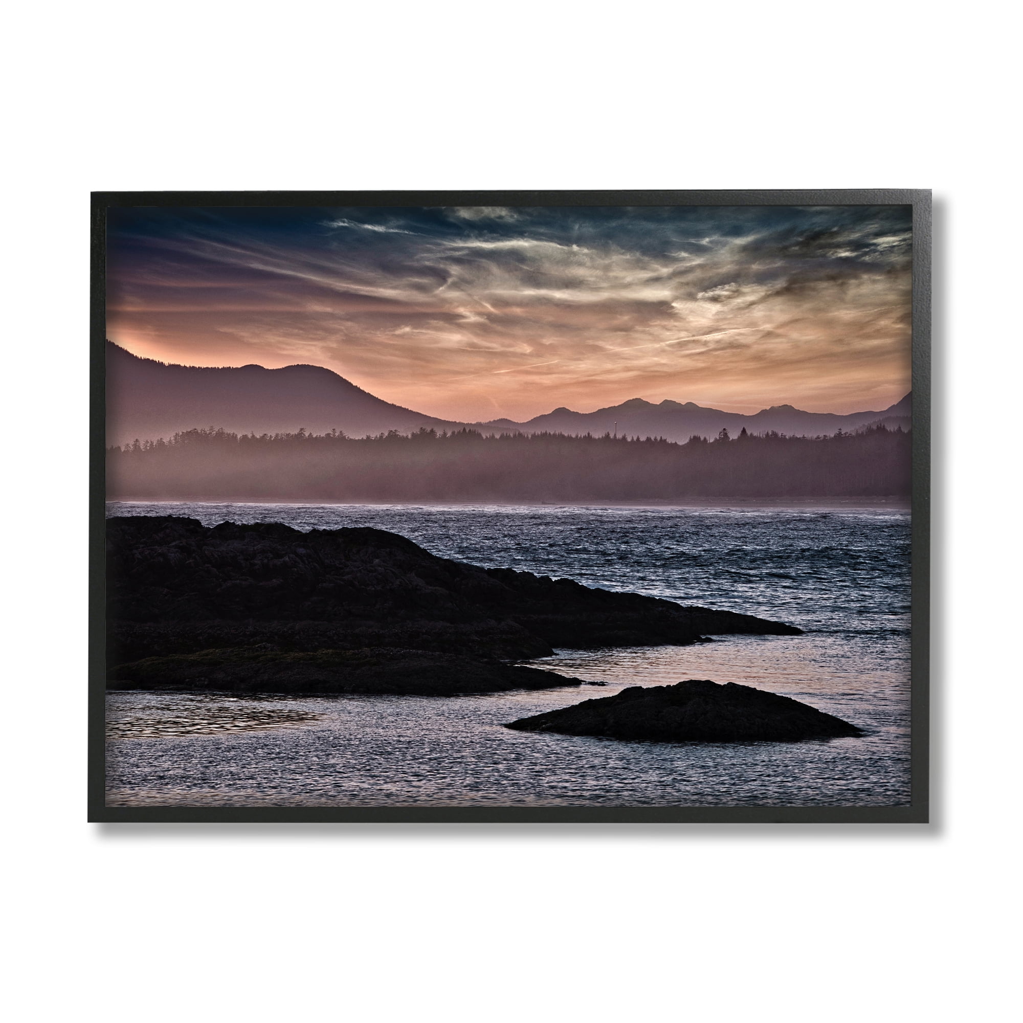 Mountain Edge Lake Landscape Rippled Water 14 in x 11 in Framed Photography Art Print, by Stupell Home Décor